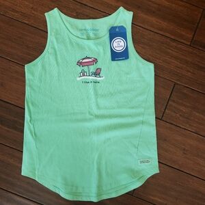 Life Is Good Mint Green Tank with Umbrella Graphic NEW Size Small